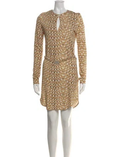 Pre-owned Just Cavalli Printed Mini Dress In Yellow