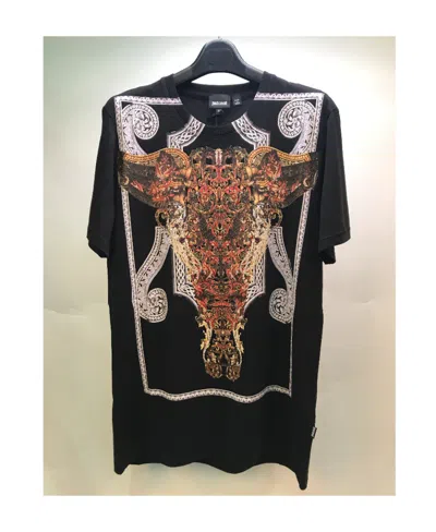 Just Cavalli Printed Round-necked T-shirt In Black
