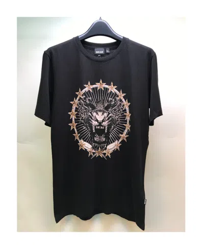 Just Cavalli Printed Round-necked T-shirt In Black