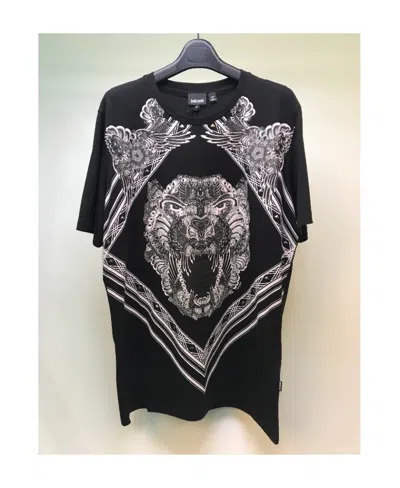 Just Cavalli Printed Round-necked T-shirt In Black