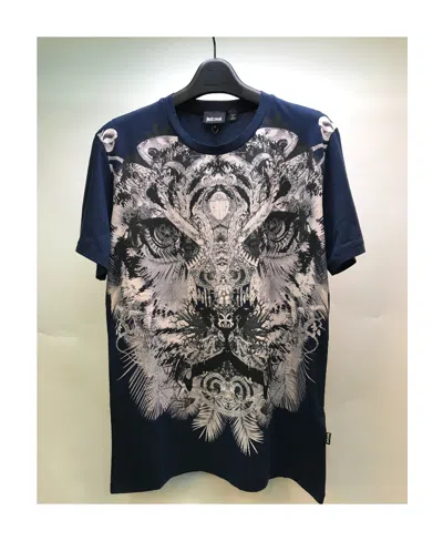 Just Cavalli Printed Round-necked T-shirt In Black