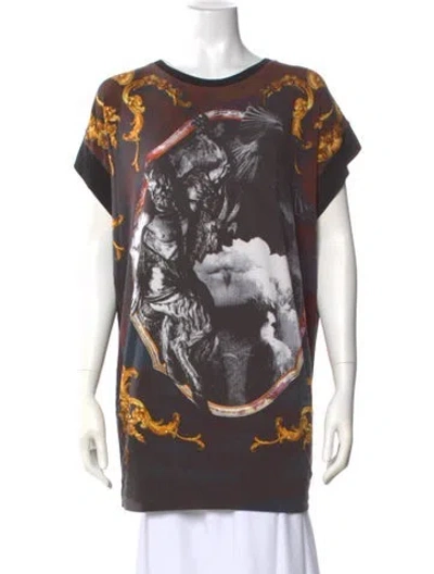 Pre-owned Just Cavalli Printed Scoop Neck Sweater In Multi