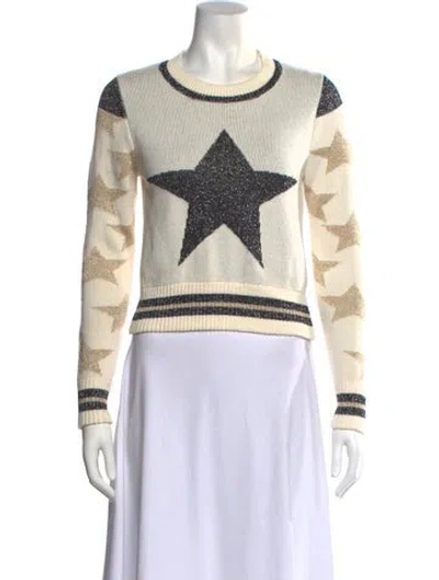 Pre-owned Just Cavalli Printed Scoop Neck Sweater In Neutral