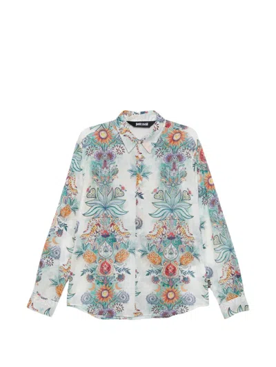 Just Cavalli Printed Shirt In White