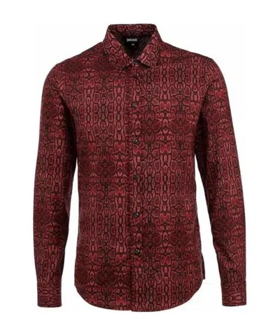Just Cavalli Printed Shirt In Brown