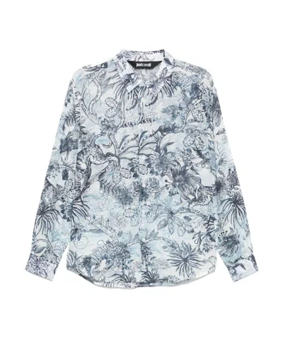 Just Cavalli Printed Shirt In Gray