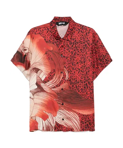 Just Cavalli Printed Shirt In Rose Red