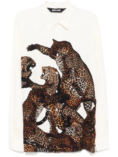 Just Cavalli Printed Shirt In Weiss