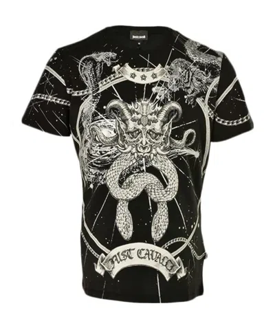 Just Cavalli Printed Short-sleeved T-shirt In Black