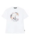 Just Cavalli Graphic Print Crew Neck Short Sleeve T-shirt In White