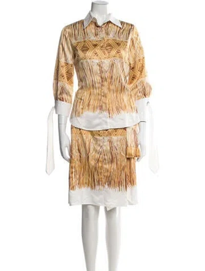 Pre-owned Just Cavalli Printed Skirt Set In Gold