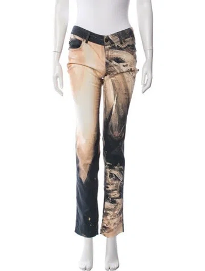 Pre-owned Just Cavalli Printed Straight Leg Pants In Neutral