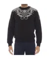 Just Cavalli Printed Sweater In Black