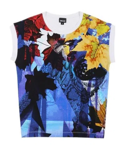 Just Cavalli Printed T-shirt In Blue