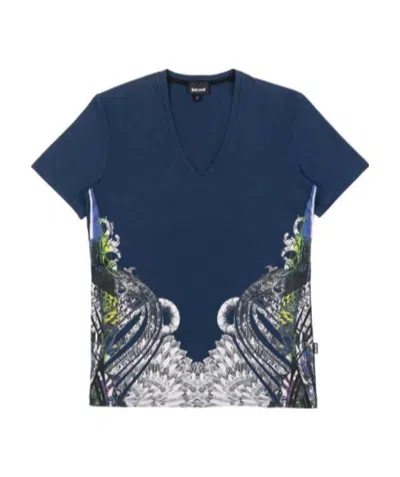 Just Cavalli Printed T-shirt In Blue