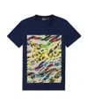 Just Cavalli Printed T-shirt With Round Neck In Black
