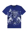 Just Cavalli Printed T-shirt With Round Neck In Blue