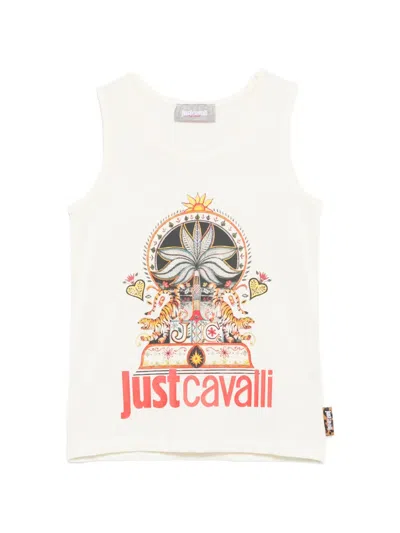 Just Cavalli Kids' Printed Tank Top In Yellow