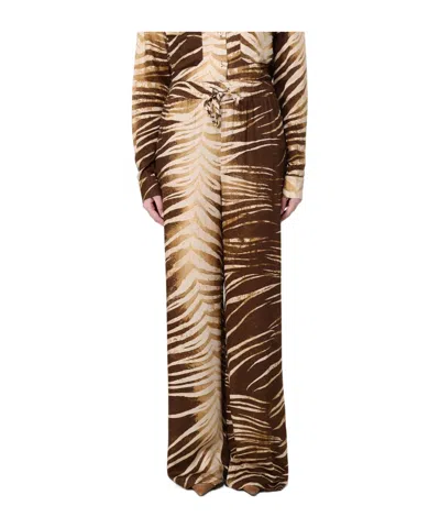 Just Cavalli Printed Trousers In Brown