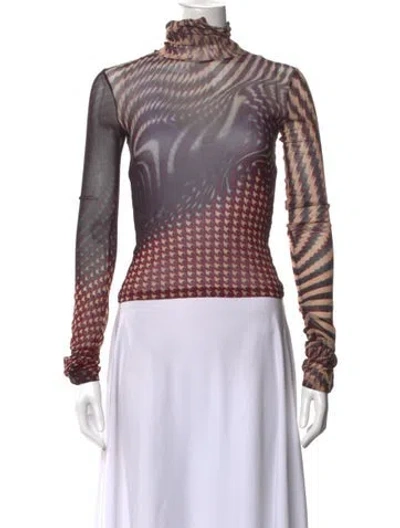 Pre-owned Just Cavalli Printed Turtleneck Top In Multi