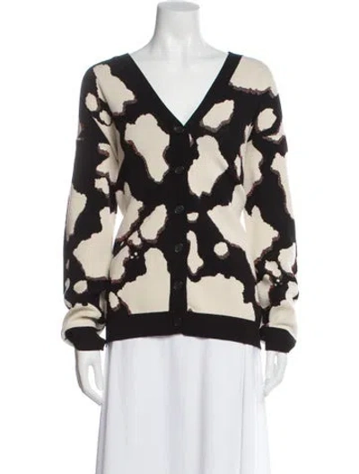 Pre-owned Just Cavalli Printed V-neck Sweater In Green