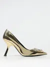 Just Cavalli 90mm Logo-plaque Pumps In Gold