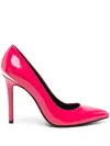 Just Cavalli Patent 100mm Pointed-toe Pumps In Pink
