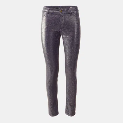 Pre-owned Just Cavalli Purple Metallic Denim Just Chic Jeggings M/waist 28.5"
