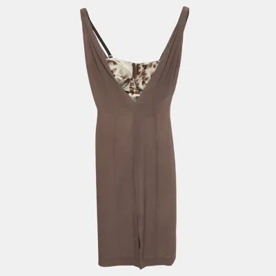 Pre-owned Just Cavalli Purple Printed Crepe Bustier Short Dress S