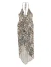 Just Cavalli Pyton-print Jersey Maxi Dress In Grey