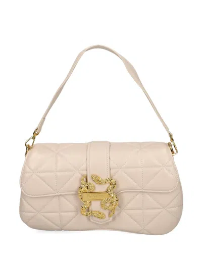 Just Cavalli Quilted Snakeskin-detail Cross Body Bag In Neutral