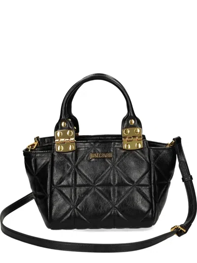 Just Cavalli Quilted Tote Bag In Black