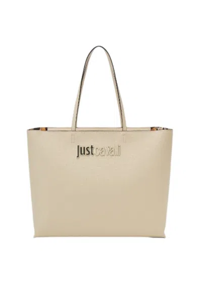 Just Cavalli Range B Metal Lettering Bag - St In Beige