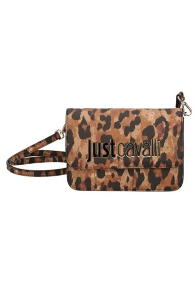 Just Cavalli Range B Metal Lettering Bag - St In Leopardato