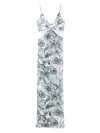 Just Cavalli Raso Vi Strange Jungle Maxi Dress In Blue