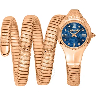 Just Cavalli Ravenna Quartz Blue Dial Ladies Watch Jc1l271m0045 In Gold