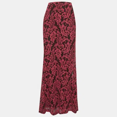 Just Cavalli Red/black Lace Maxi Skirt