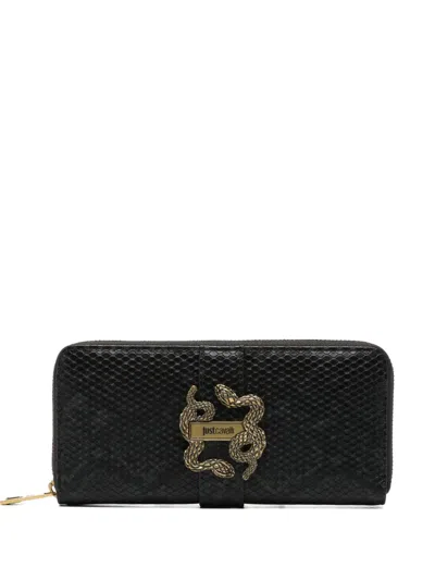 Just Cavalli Reptile-effect Wallet In Black
