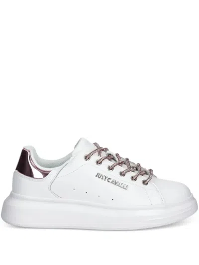 Just Cavalli Rhinestone-embellished Sneakers In White