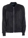 Just Cavalli Logo-jacquard Bomber Jacket In Negro