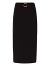 Just Cavalli Midi Pencil Skirt With Ring Detail In Black