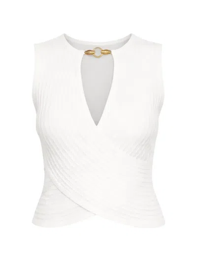 Just Cavalli Ring-detail Top In White