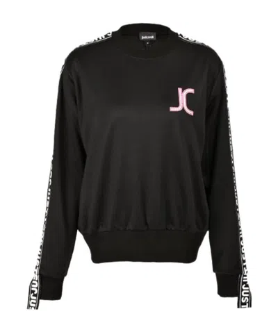Just Cavalli Rivet Breastplate Sweater In Black
