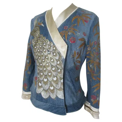 Pre-owned Just Cavalli Roberto Cavalli Blue Denim Embroidered Jacket