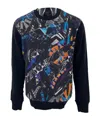 Just Cavalli Round-collar Long-sleeve Hoodie In Black