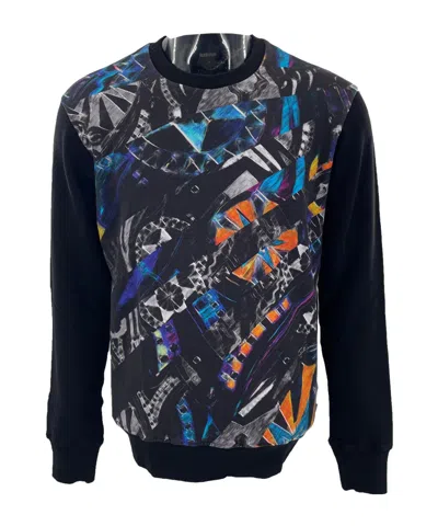 Just Cavalli Round-collar Long-sleeve Hoodie In Black