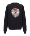 Just Cavalli Round-collar Long-sleeve Hoodie In Black