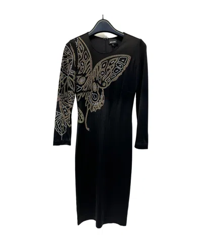 Just Cavalli Round Collar Zipper Dress In Black