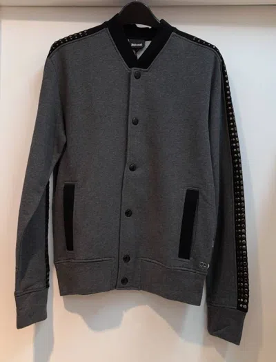Just Cavalli Round-neck Casual Jacket In Black