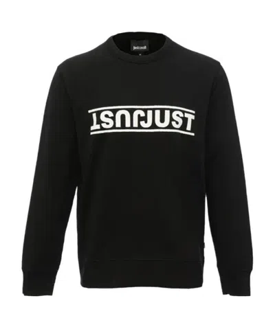 Just Cavalli Round-necked Logo Sweater In Black